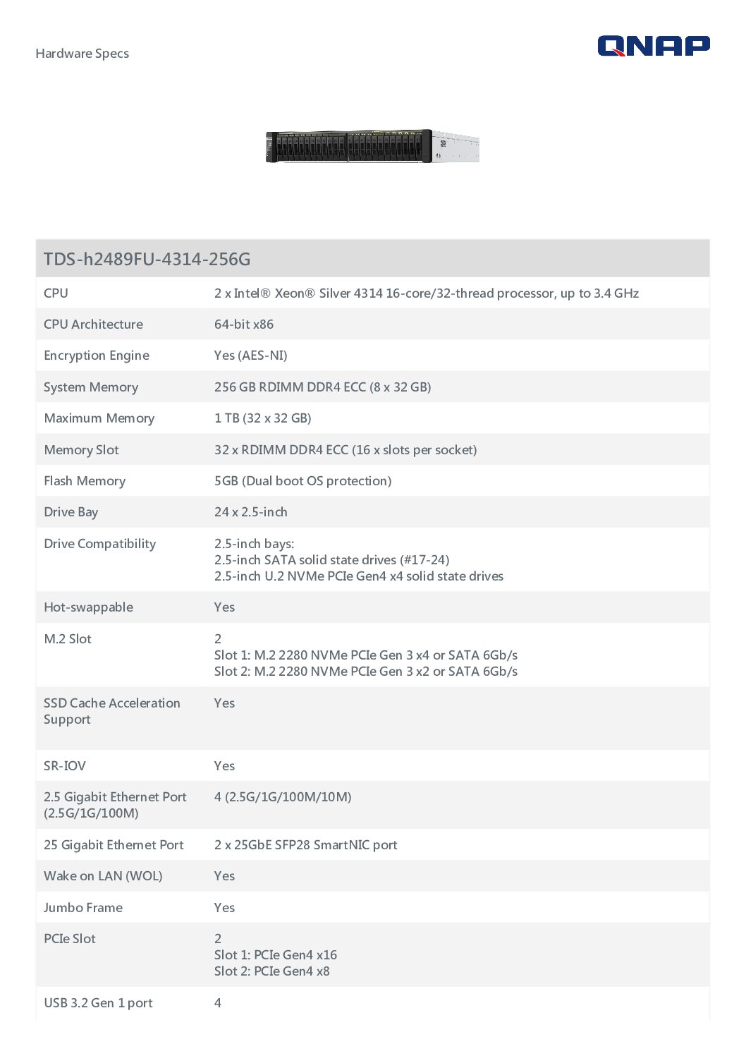Thiết bị lưu trữ NAS QNAP TDS-h2489FU-4314-256G - Ảnh 7